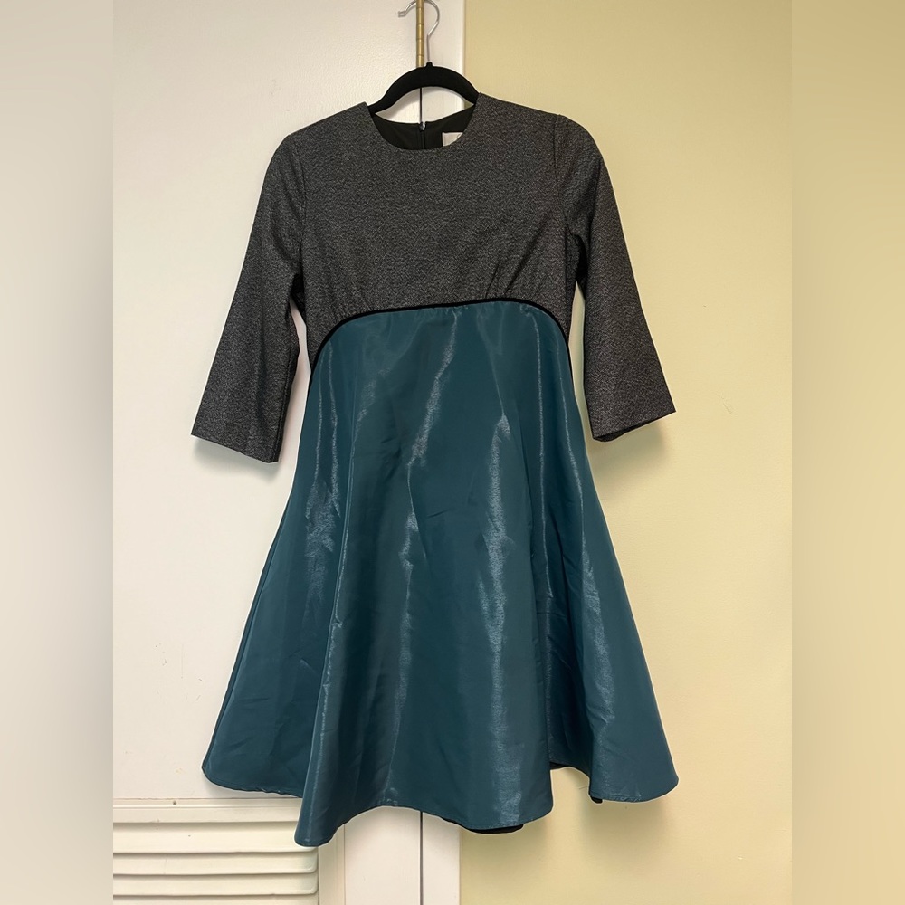 Long sleeve metallic dress